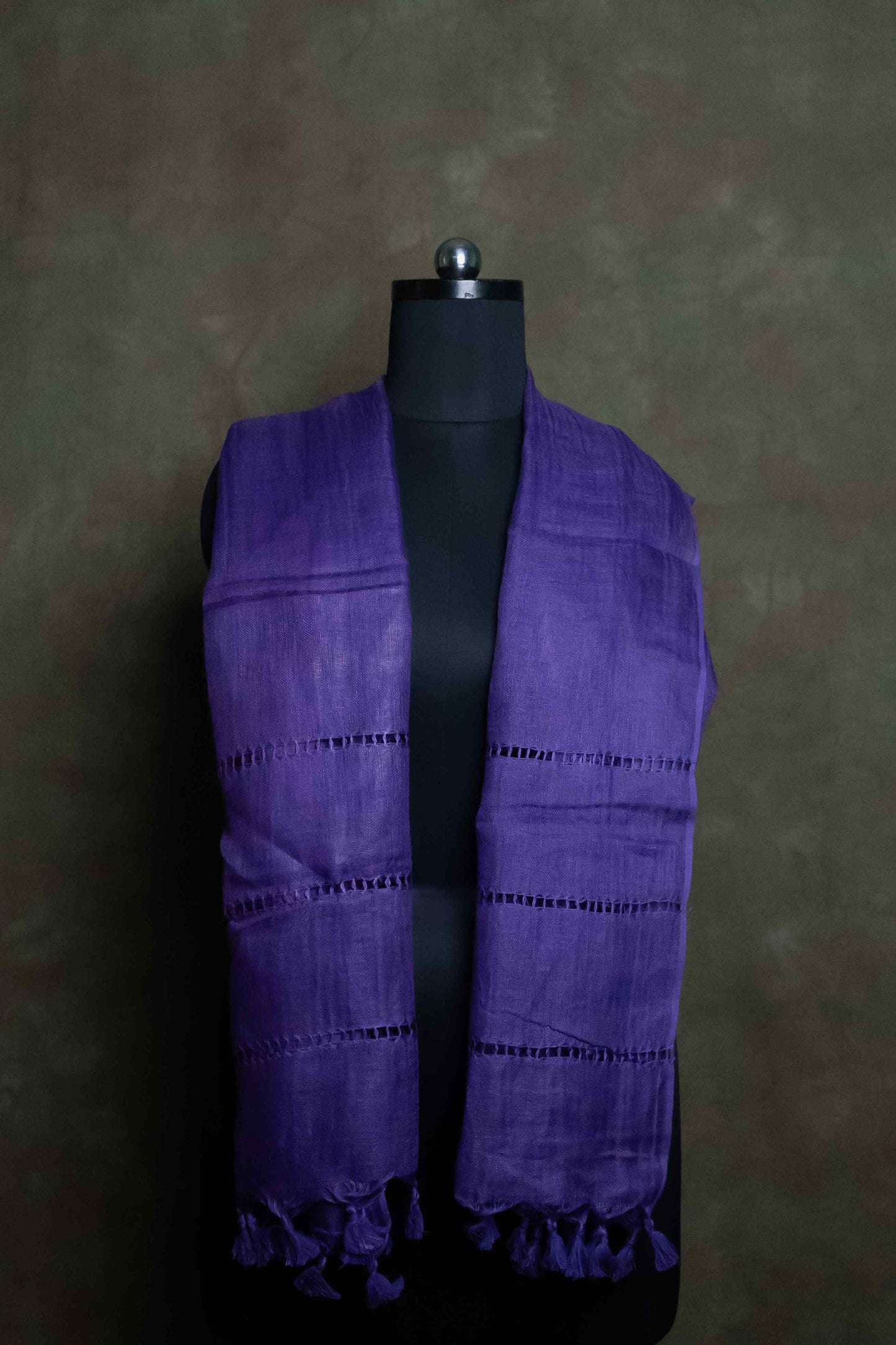 Blue Linen Stole