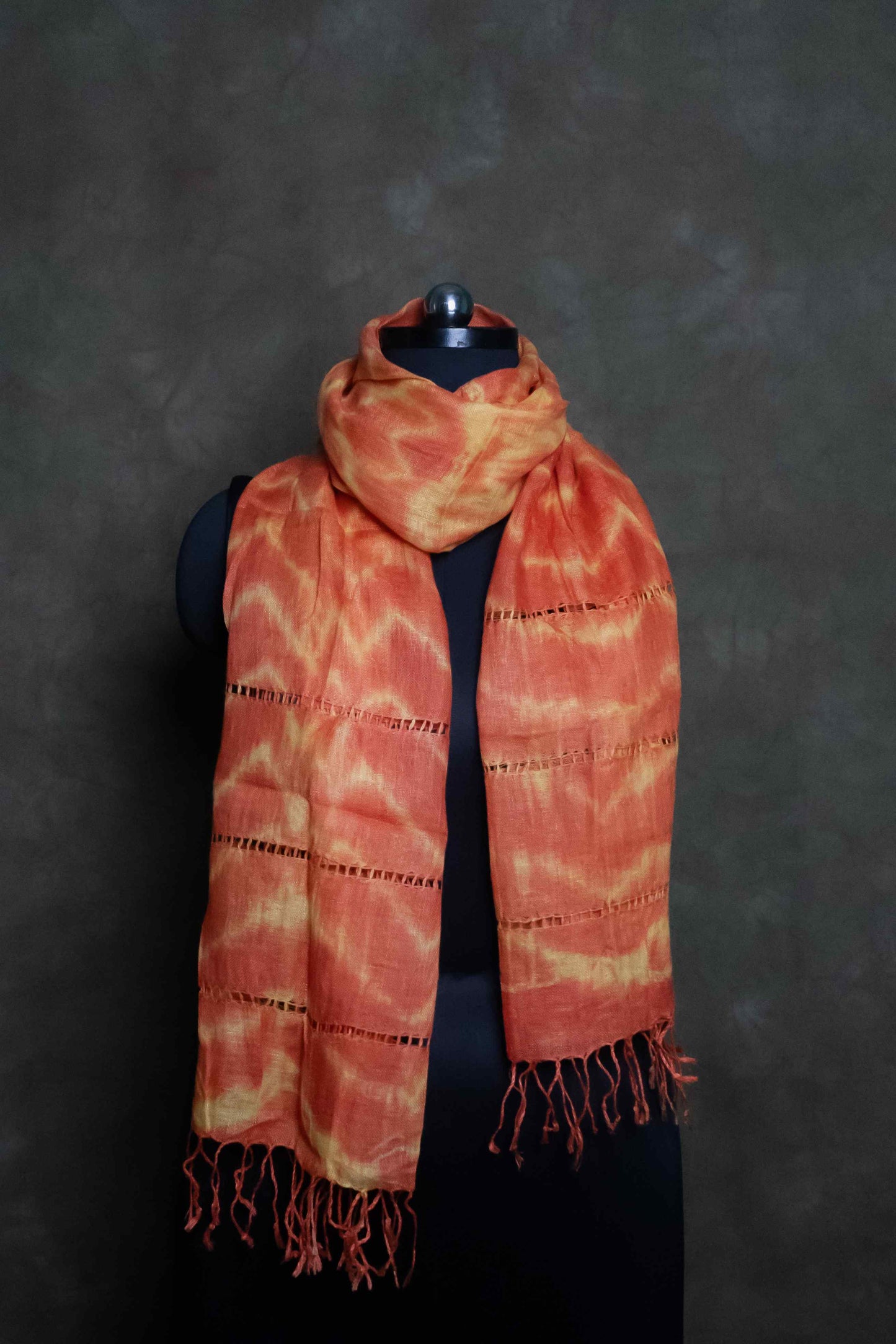 Orange Linen Stole