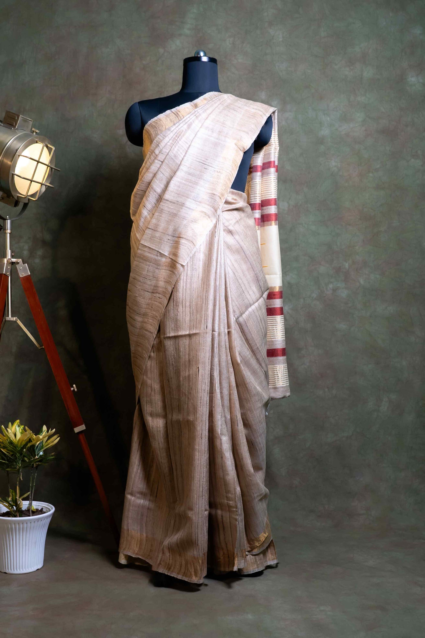 Anuttara Fabric Almond Ghicha Silk Saree