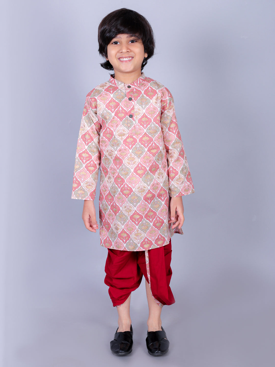 Anuttara Multicolor Cotton Blend Straight Dhoti & Kurta Set_FJB1001