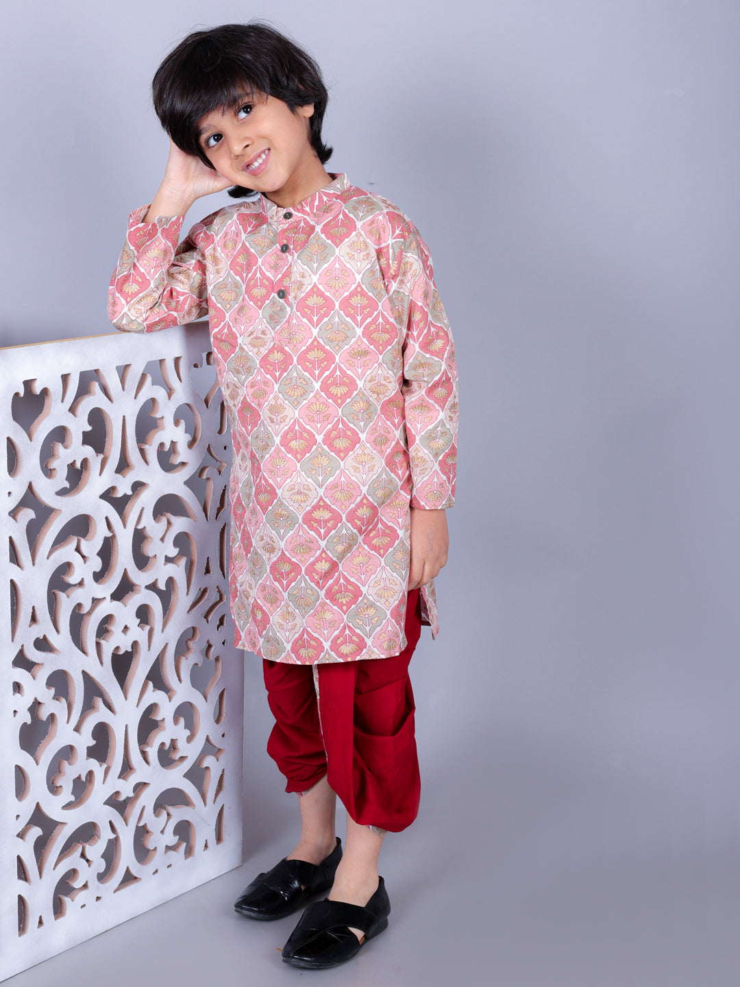 Anuttara Multicolor Cotton Blend Straight Dhoti & Kurta Set_FJB1001