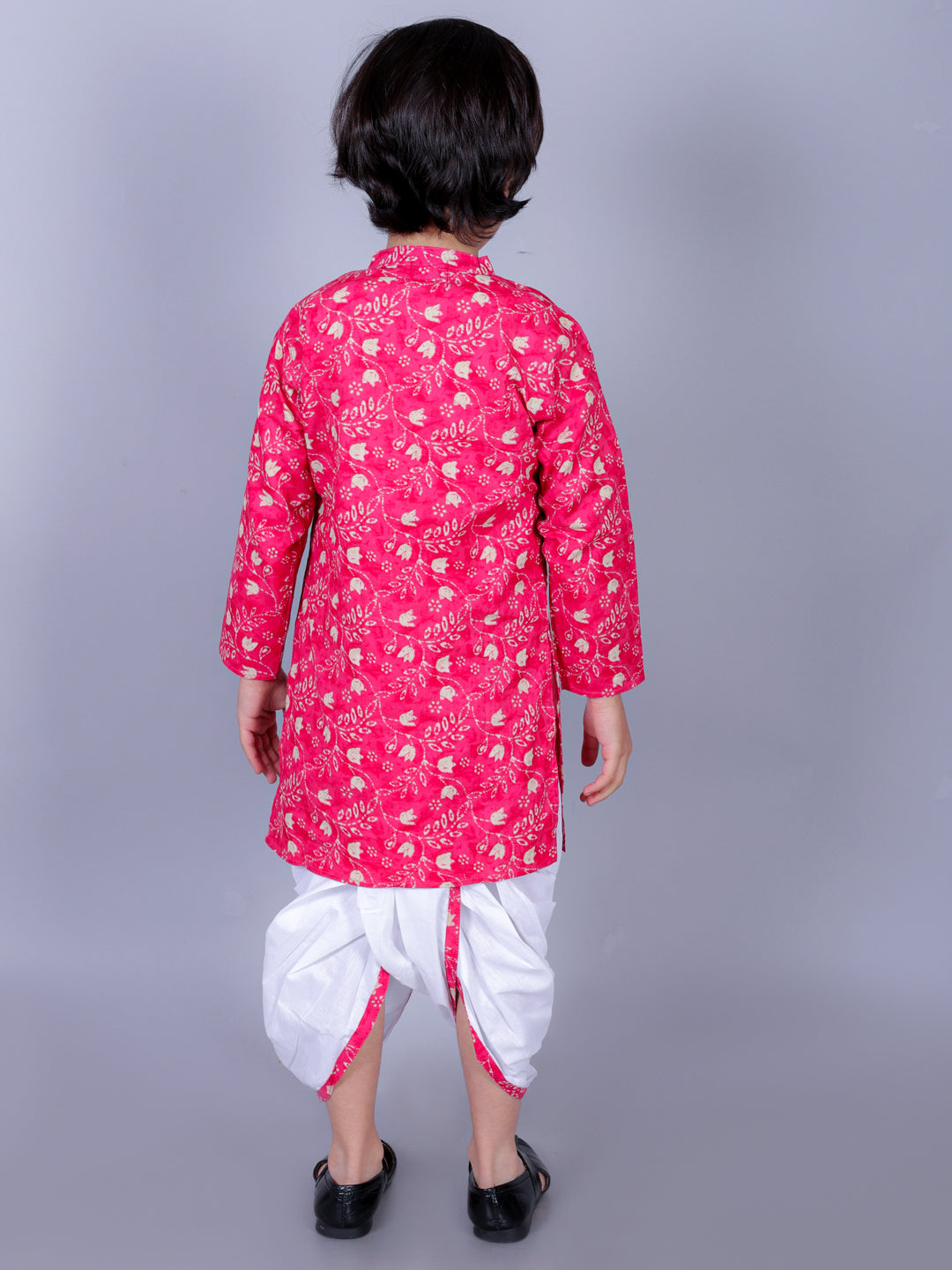 Anuttara Pink Cotton Blend Straight Dhoti & Kurta Set_FJB1003