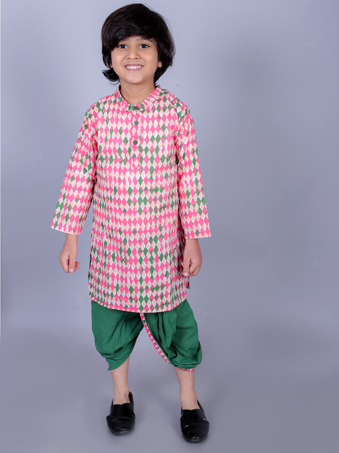 Anuttara Multicolor Cotton Blend Straight Dhoti & Kurta Set_FJB1006