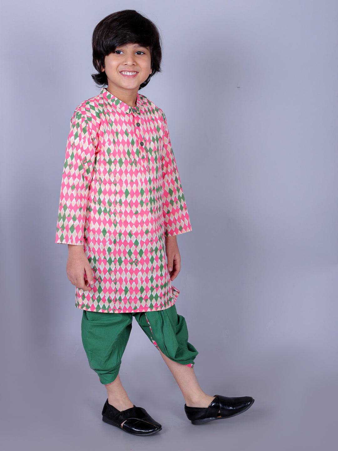 Anuttara Multicolor Cotton Blend Straight Dhoti & Kurta Set_FJB1006