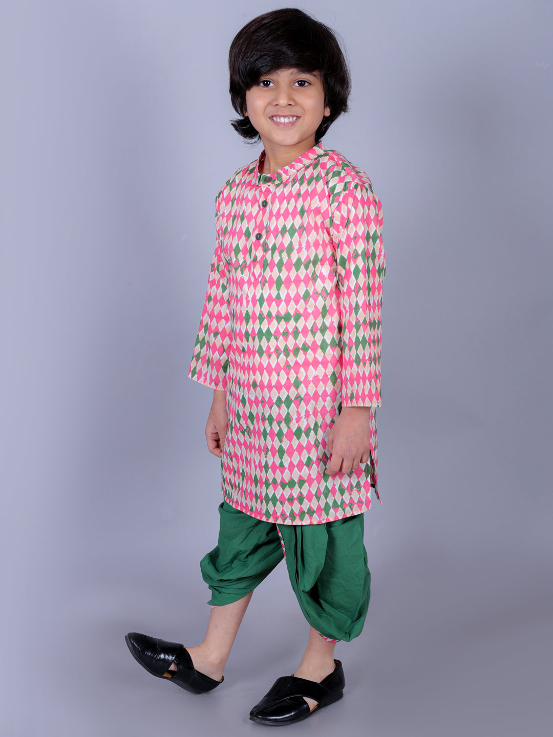 Anuttara Multicolor Cotton Blend Straight Dhoti & Kurta Set_FJB1006