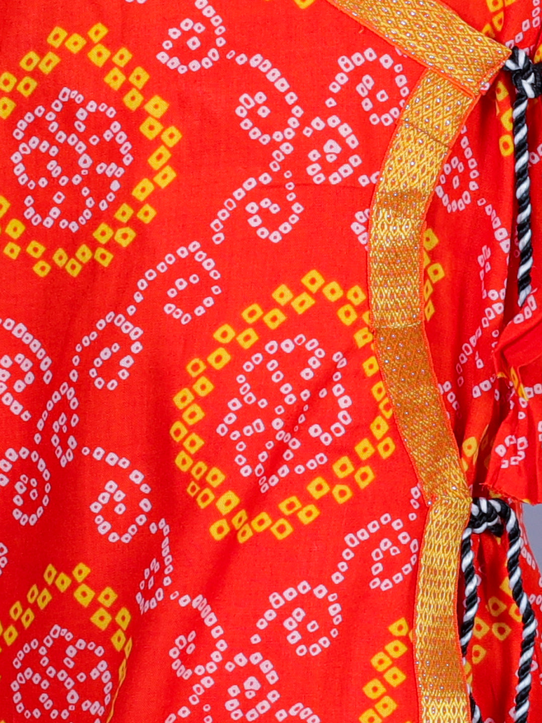 Anuttara Orange Cotton Blend Angrakha Dhoti & Kurta Set_FJB1010
