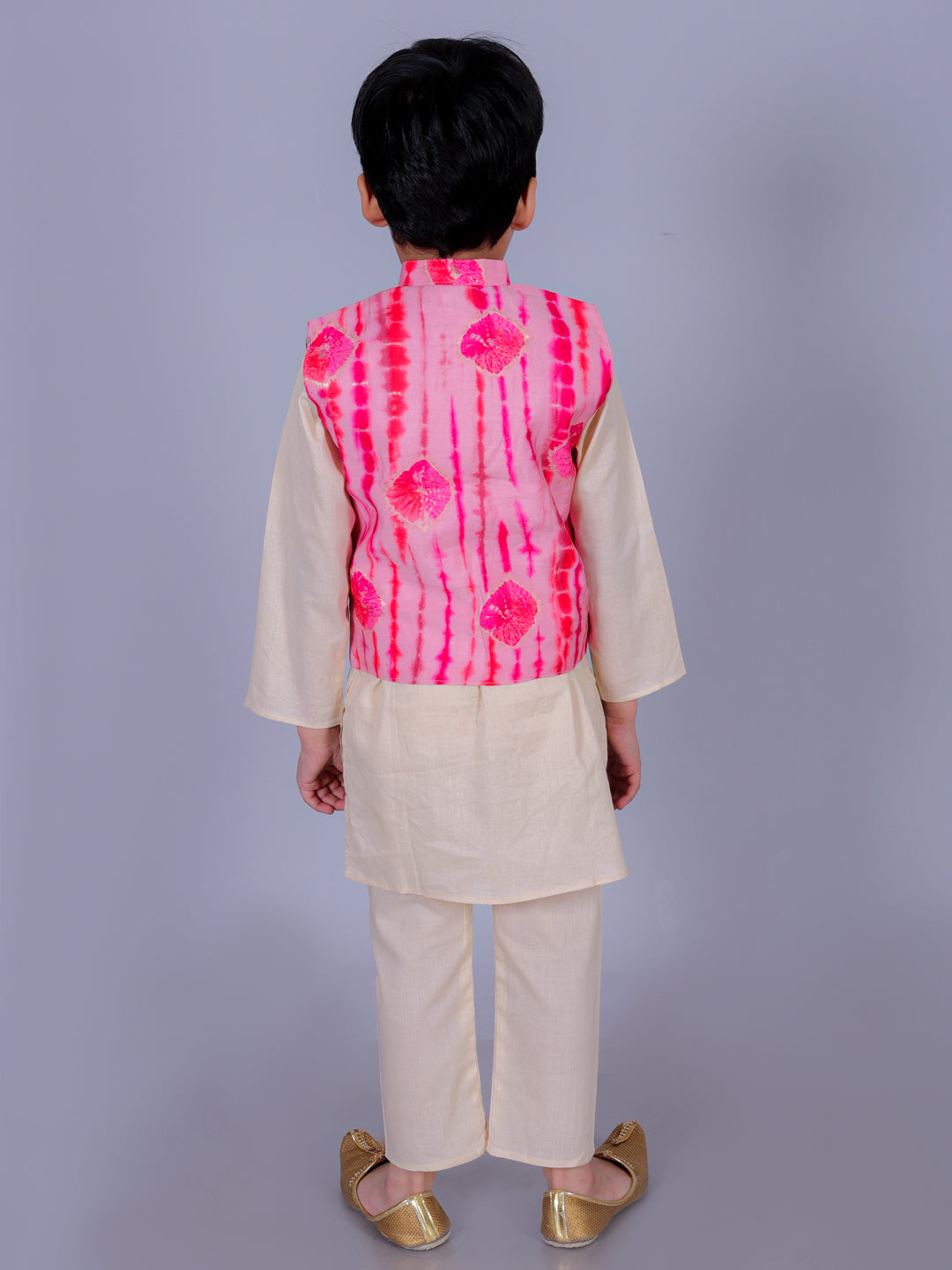 Anuttara Cream Cotton Blend Straight Kurta Waistcoat & Pyjama Set_FJB1013