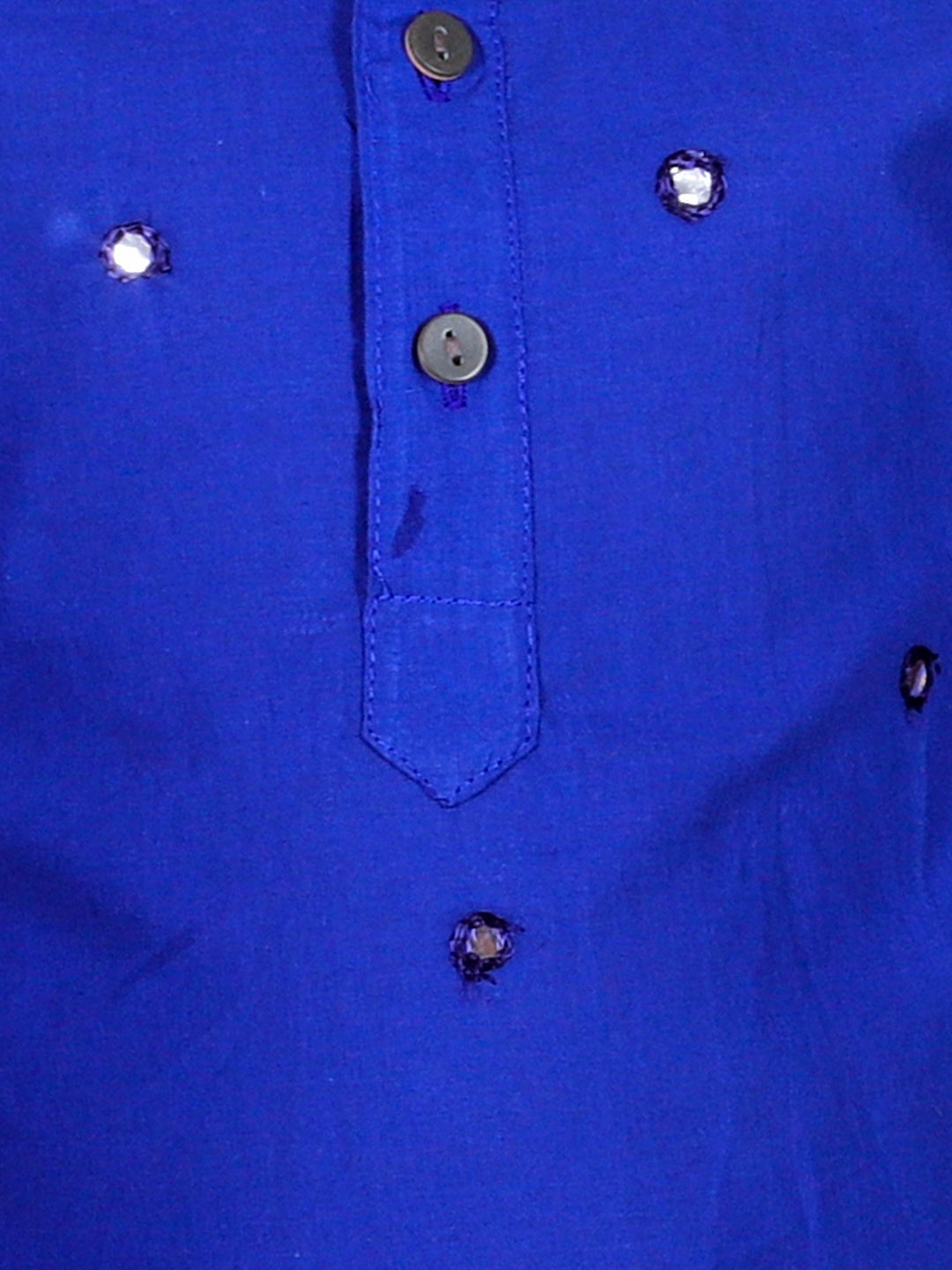 Anuttara Navy Blue Cotton Blend Straight Kurta & Pyjama Set_FJB1025