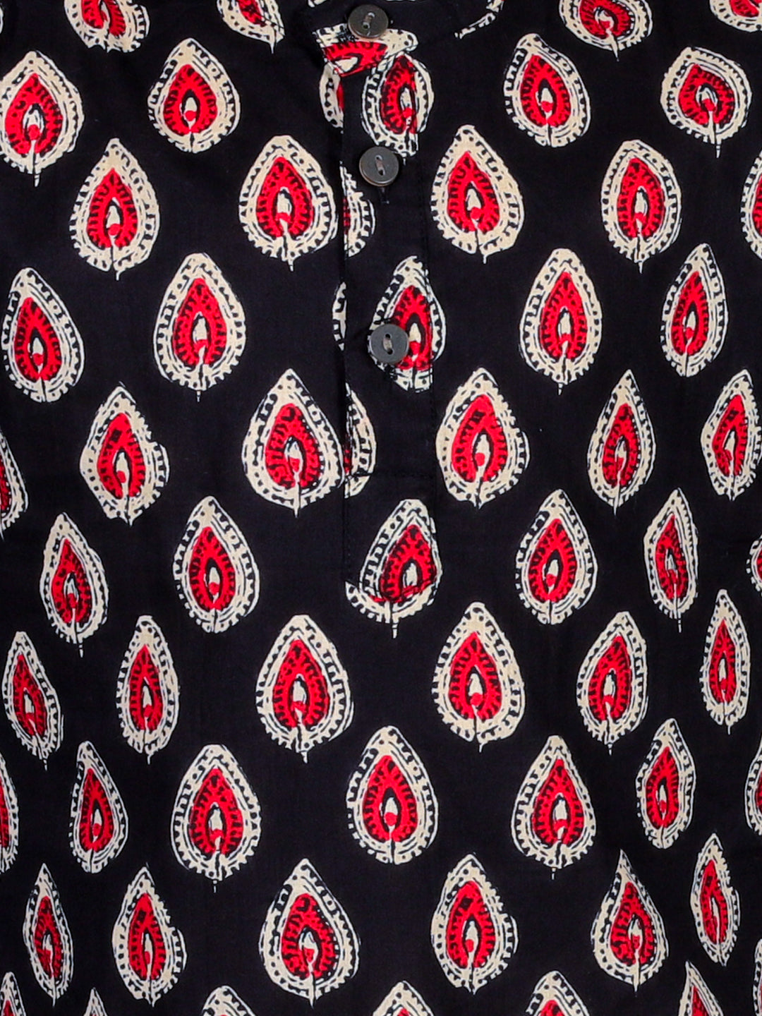 Anuttara Black Cotton Blend Straight Kurta & Pyjama Set_FJB1032