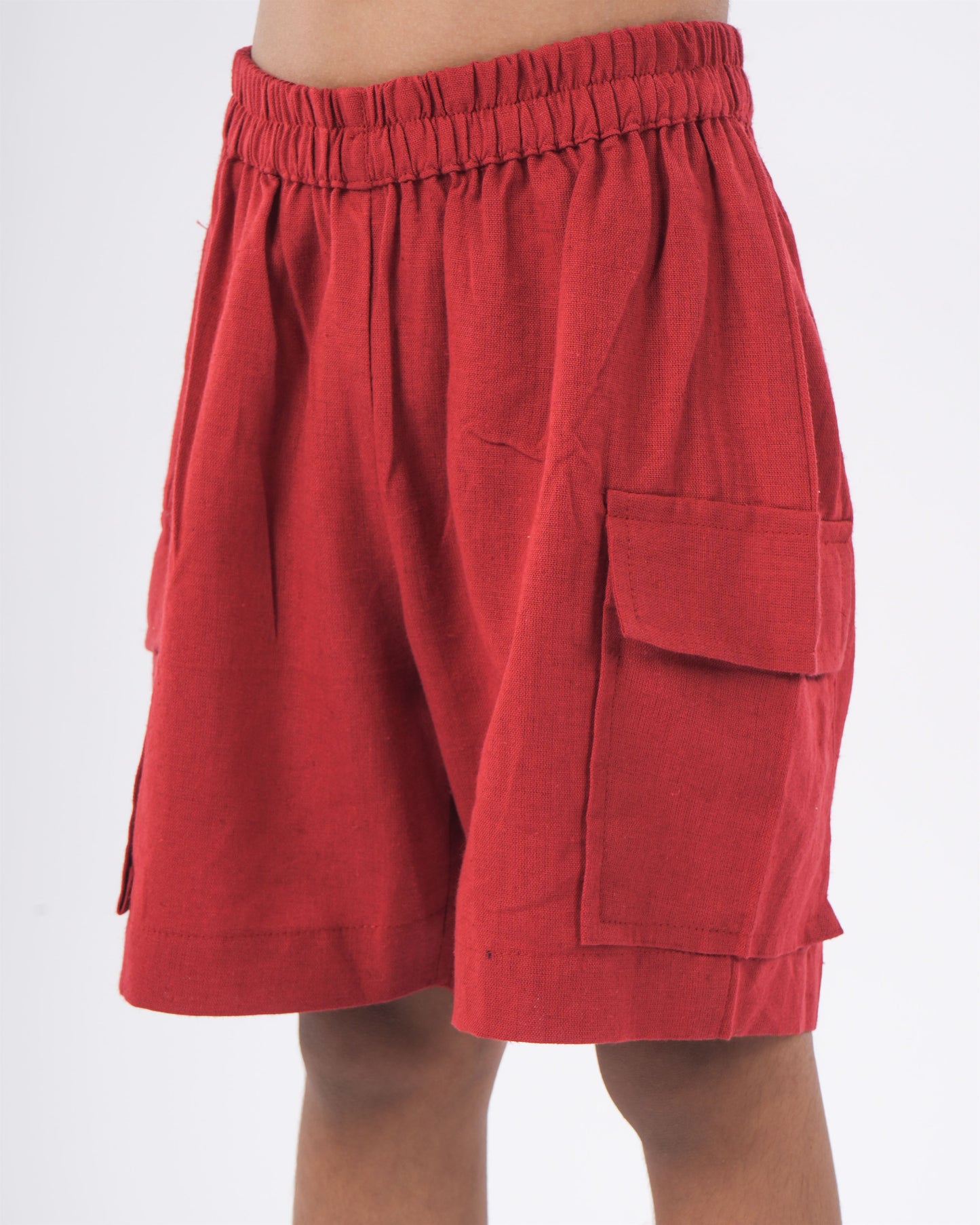 Anuttara Grey Cotton Flex Straight Shirt & Short Pant Set_FJB1033