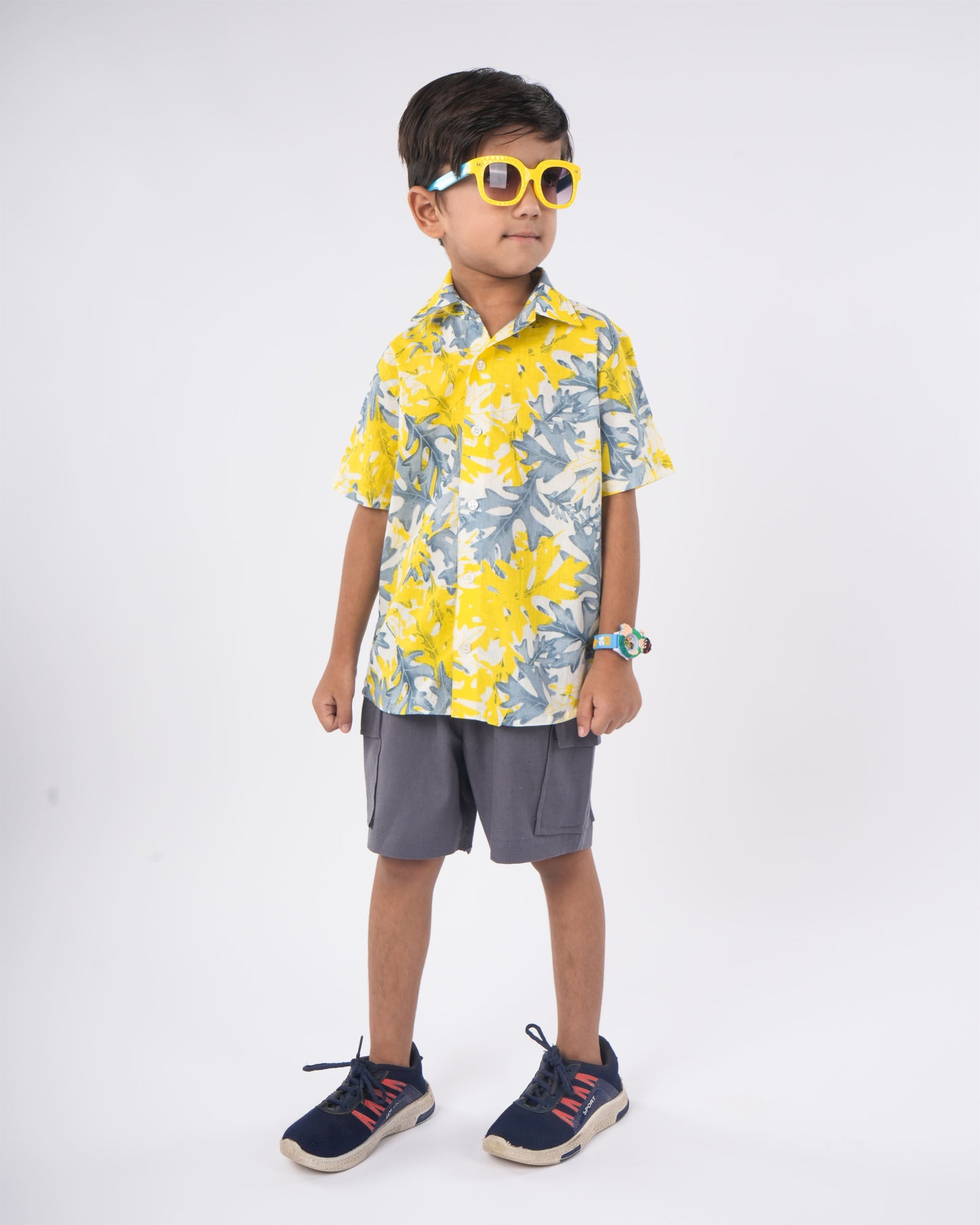 Anuttara Multicolor Pure Cotton Straight Shirt & Short Pant Set_FJB1034