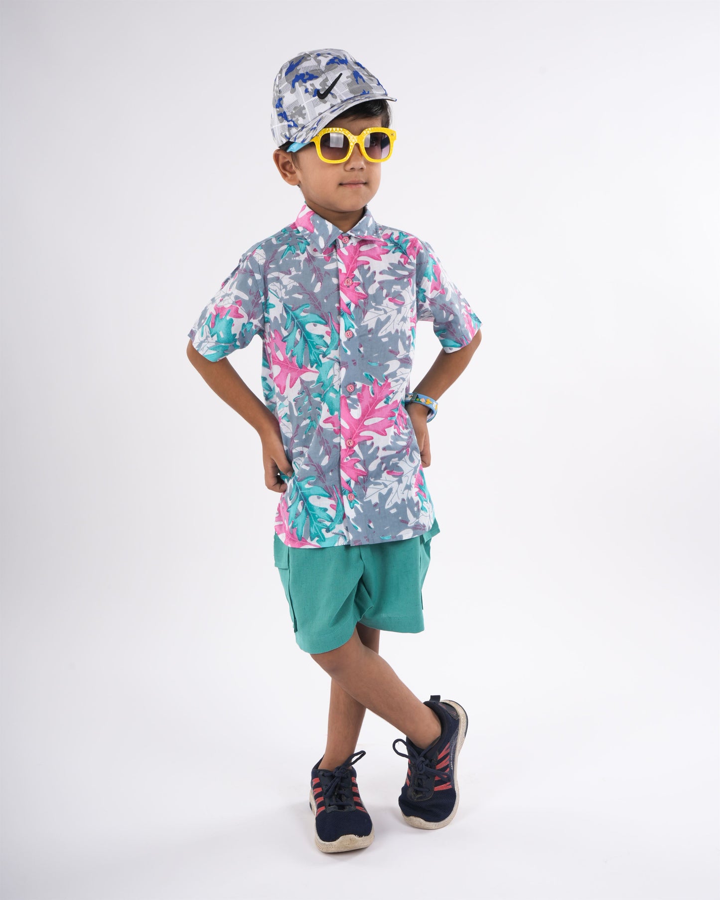 Anuttara Multicolor Pure Cotton Straight Shirt & Short Pant Set_FJB1035