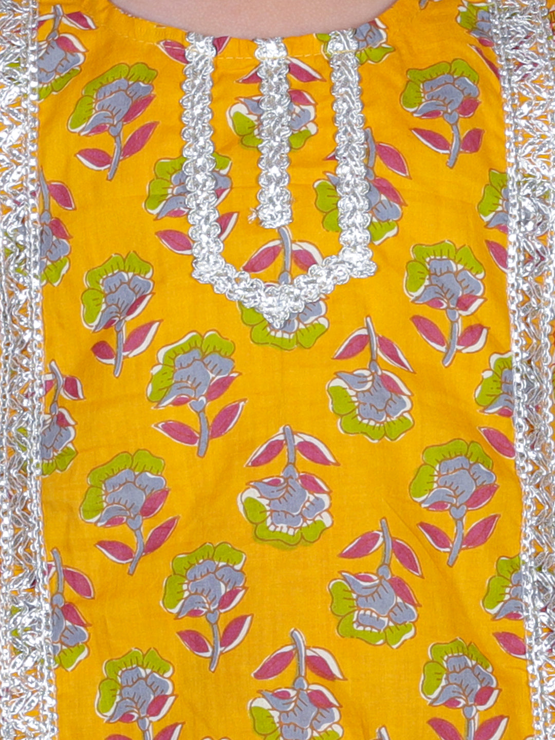 Anuttara Mustard Cotton Blend Anarkali/Flared Kurta & Pant Set_FJG1004