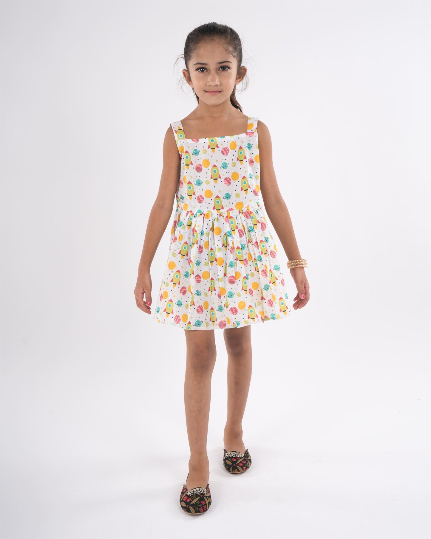 Anuttara Multicolor Pure Cotton Flared Frock_FJG1016