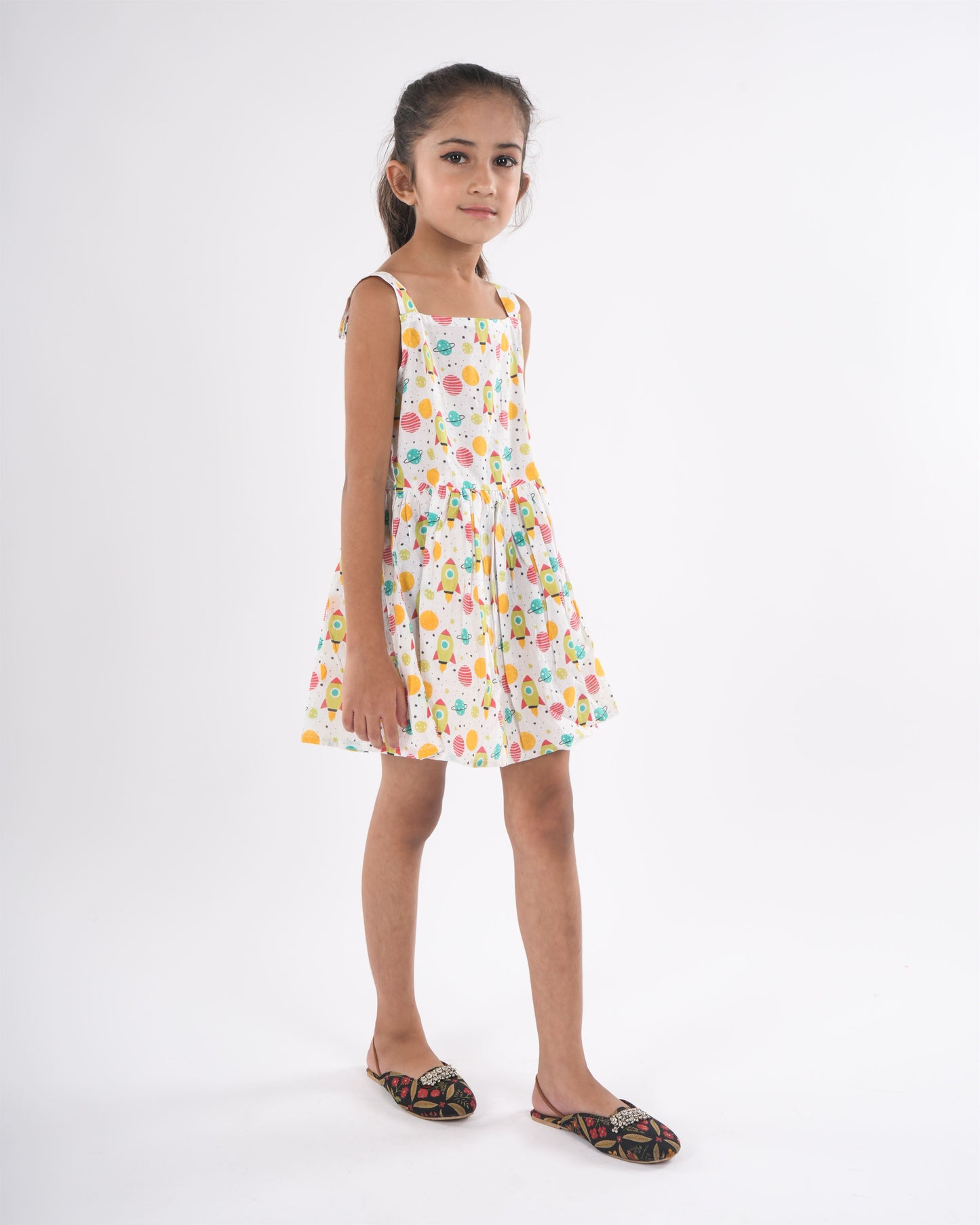 Anuttara Multicolor Pure Cotton Flared Frock_FJG1016