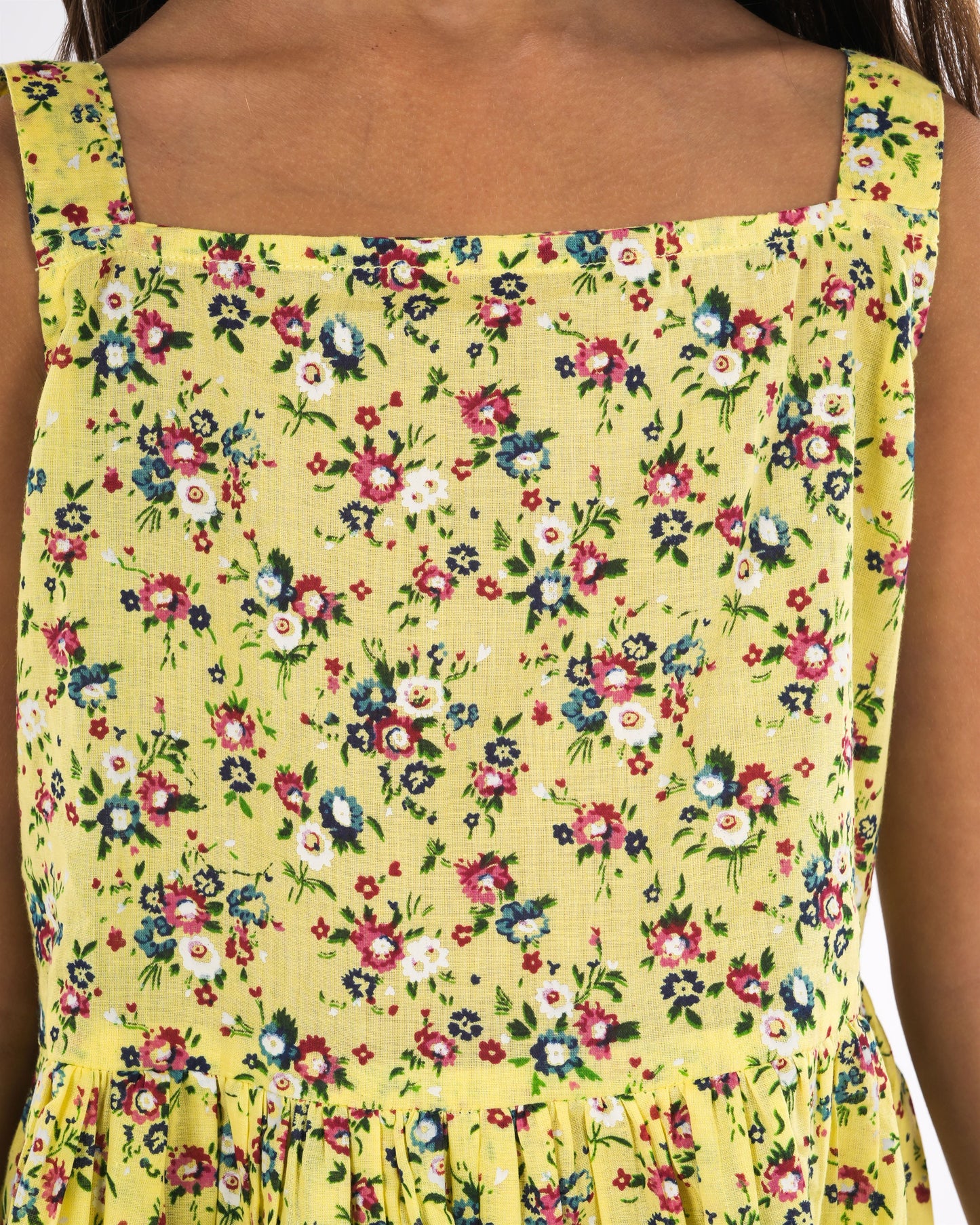 Anuttara Yellow Pure Cotton Flared Frock_FJG1017