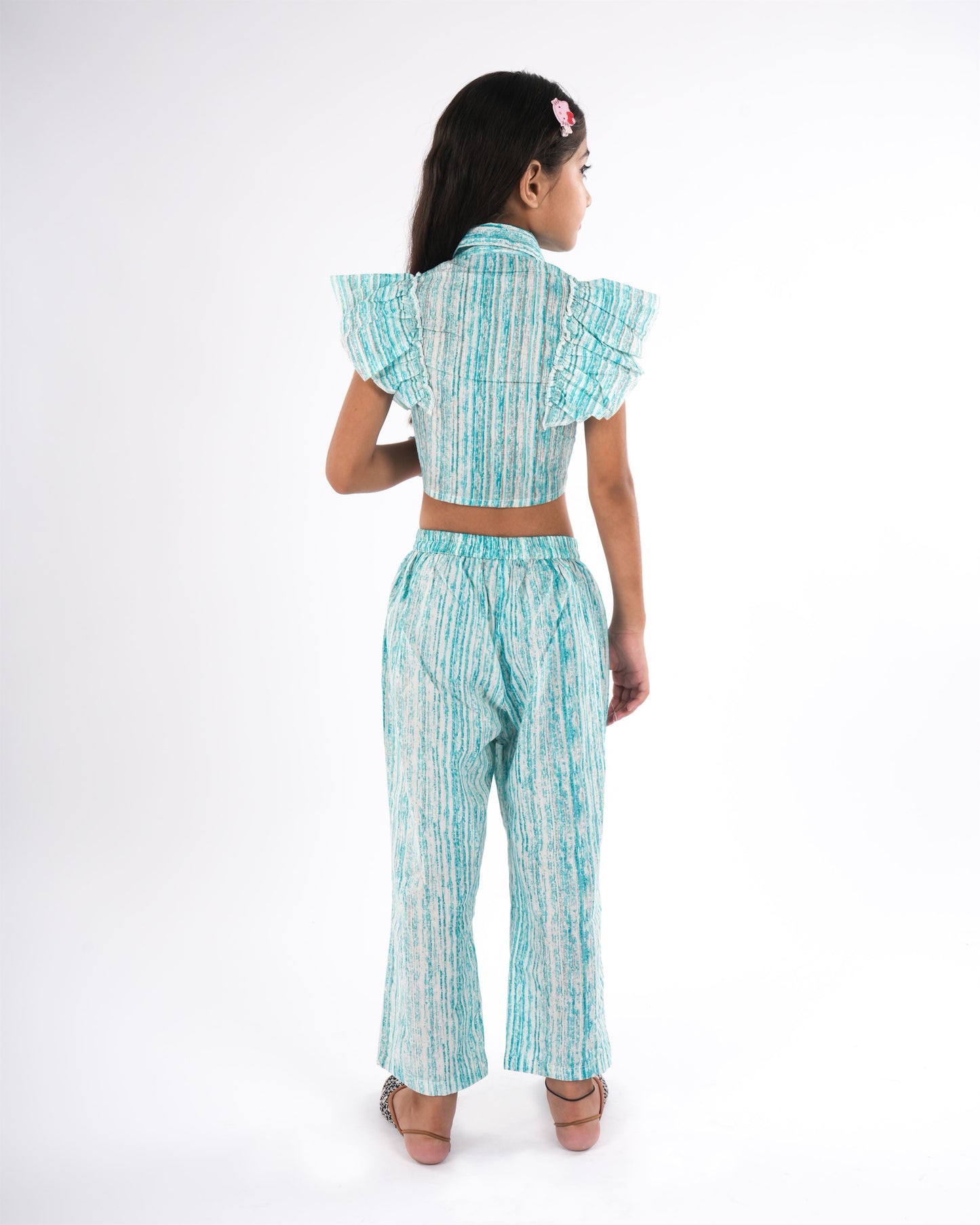 Anuttara Turquoise Pure Cotton Straight Co Ords Set_FJG1028
