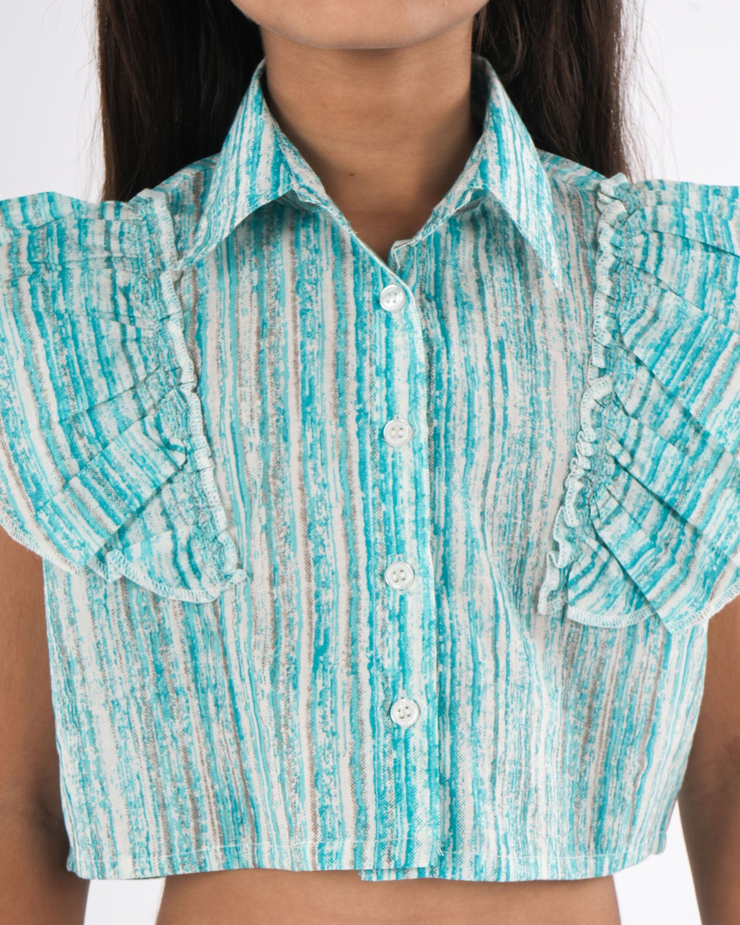 Anuttara Turquoise Pure Cotton Straight Co Ords Set_FJG1028