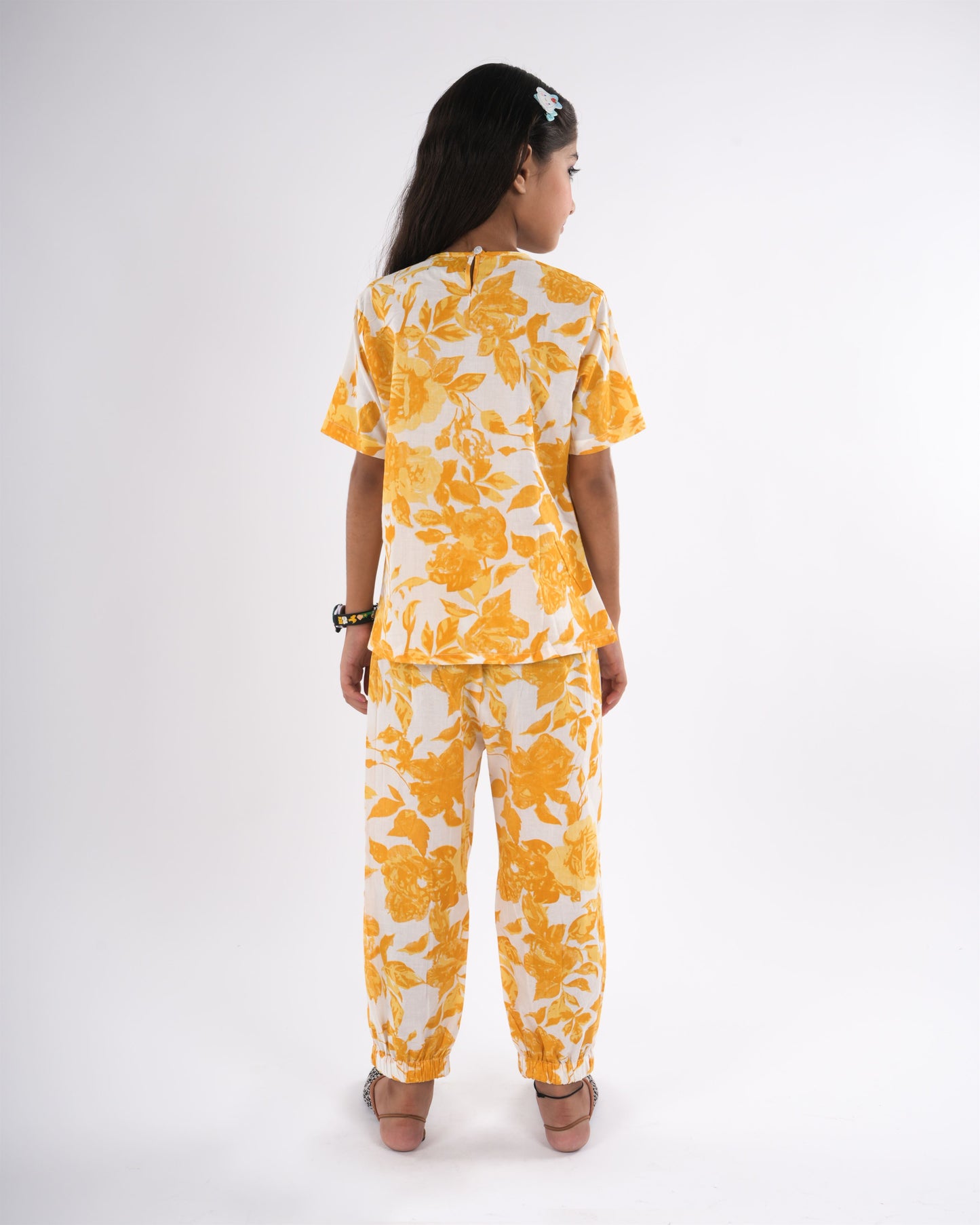 Anuttara Yellow Pure Cotton Straight Co Ords Set_FJG1031