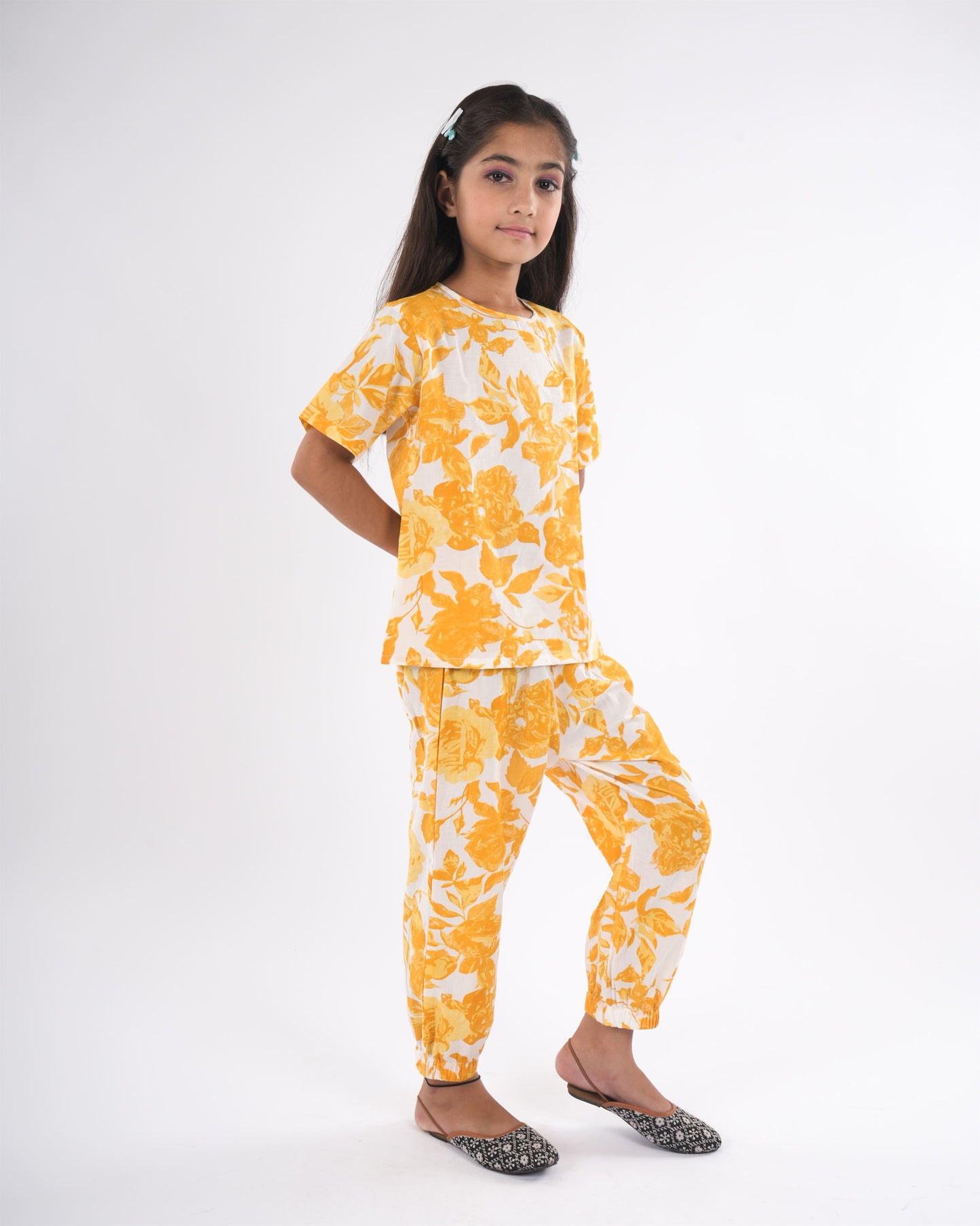 Anuttara Yellow Pure Cotton Straight Co Ords Set_FJG1031