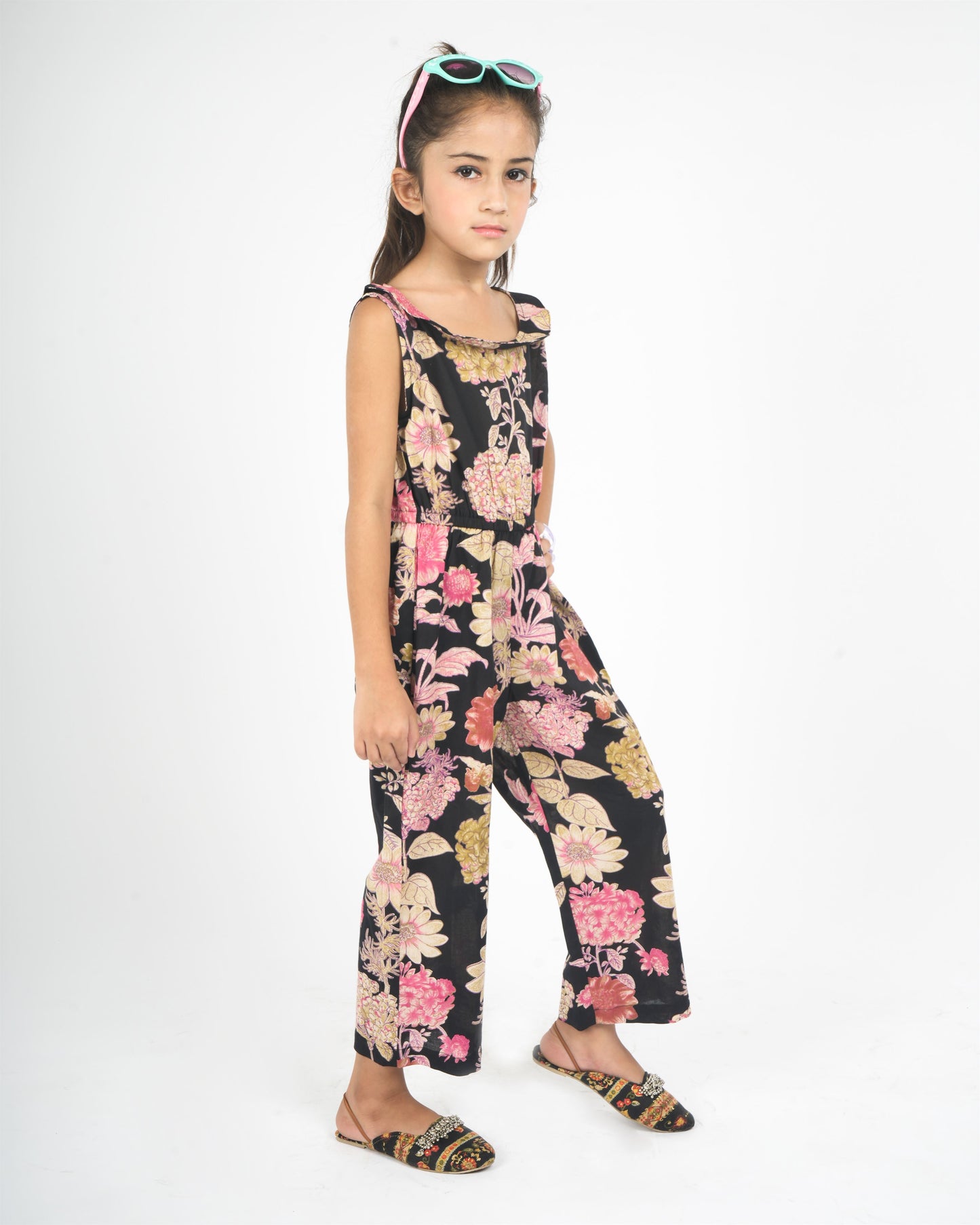 Anuttara Black Pure Cotton Straight Jump Suit_FJG1038