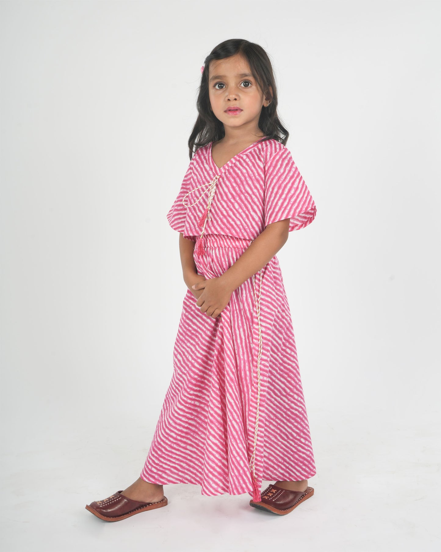Anuttara Pink Pure Cotton Straight Top & Skirt Set_FJG1040