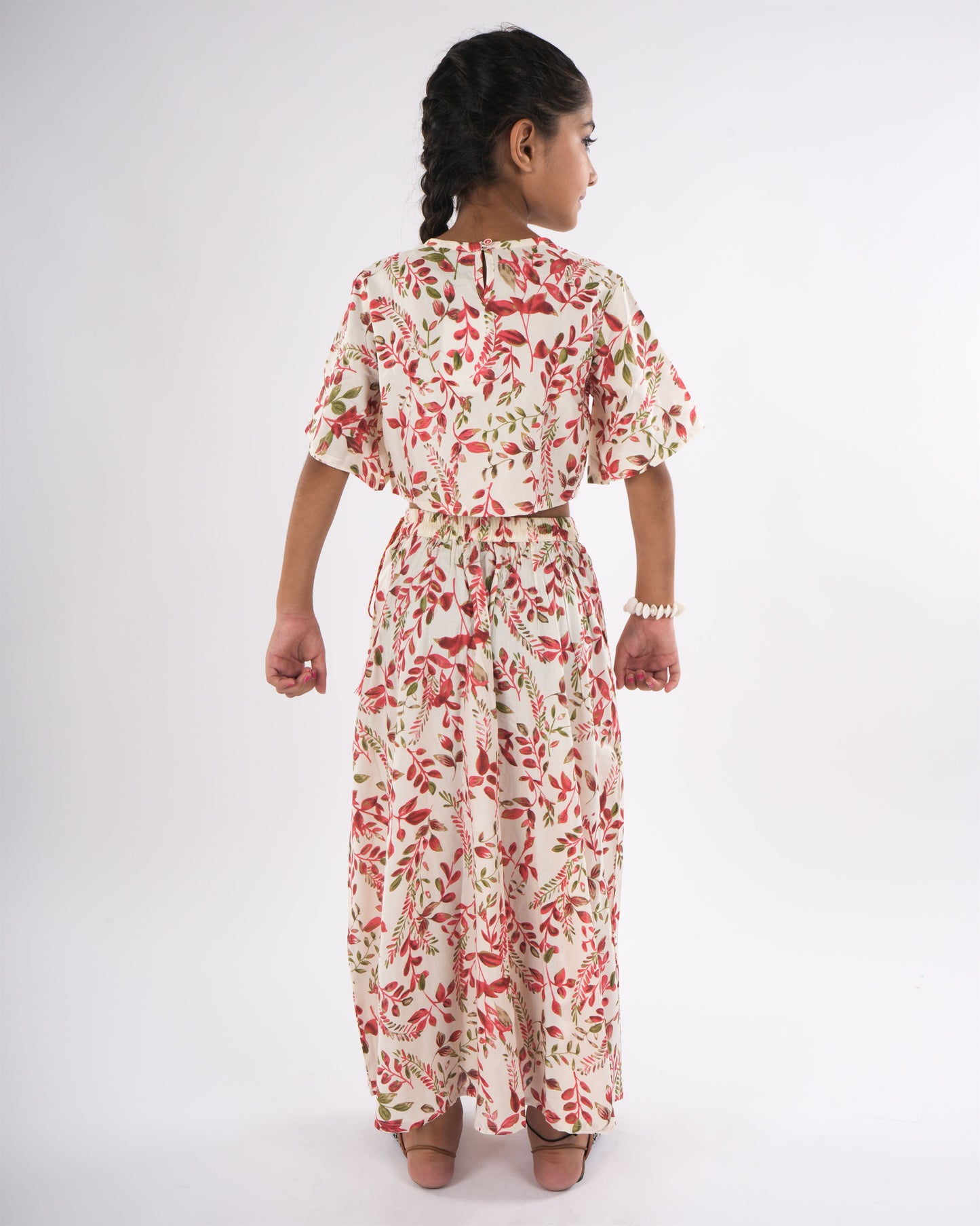 Anuttara Off White Rayon Straight Top & Skirt Set_FJG1043