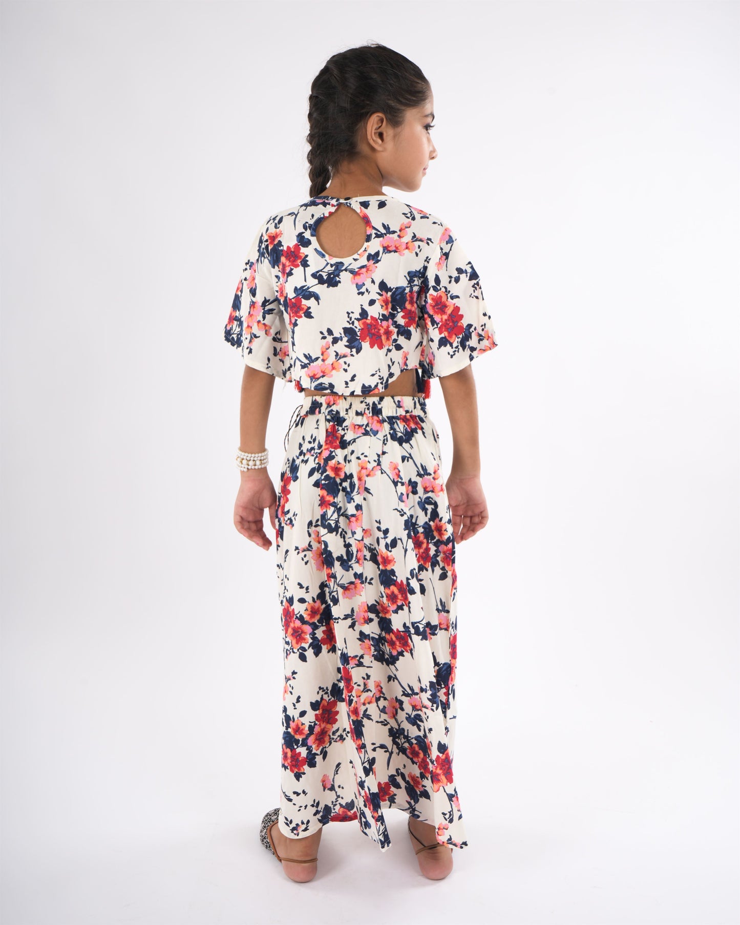 Anuttara White Rayon Straight Top & Skirt Set_FJG1044