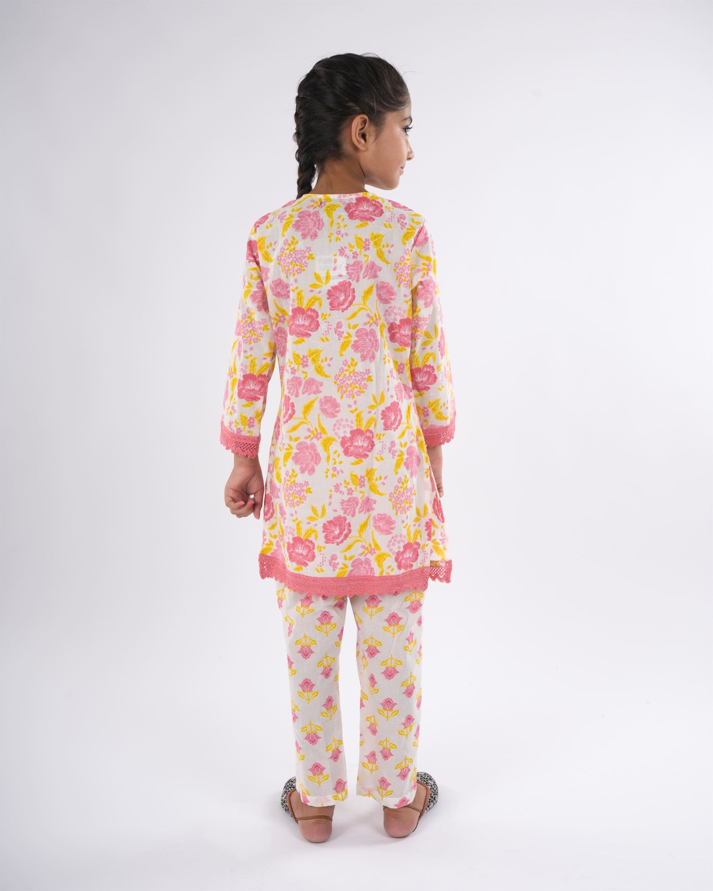 Anuttara Peach Pure Cotton Straight Kurta Pant & Dupatta Set_FJG1045