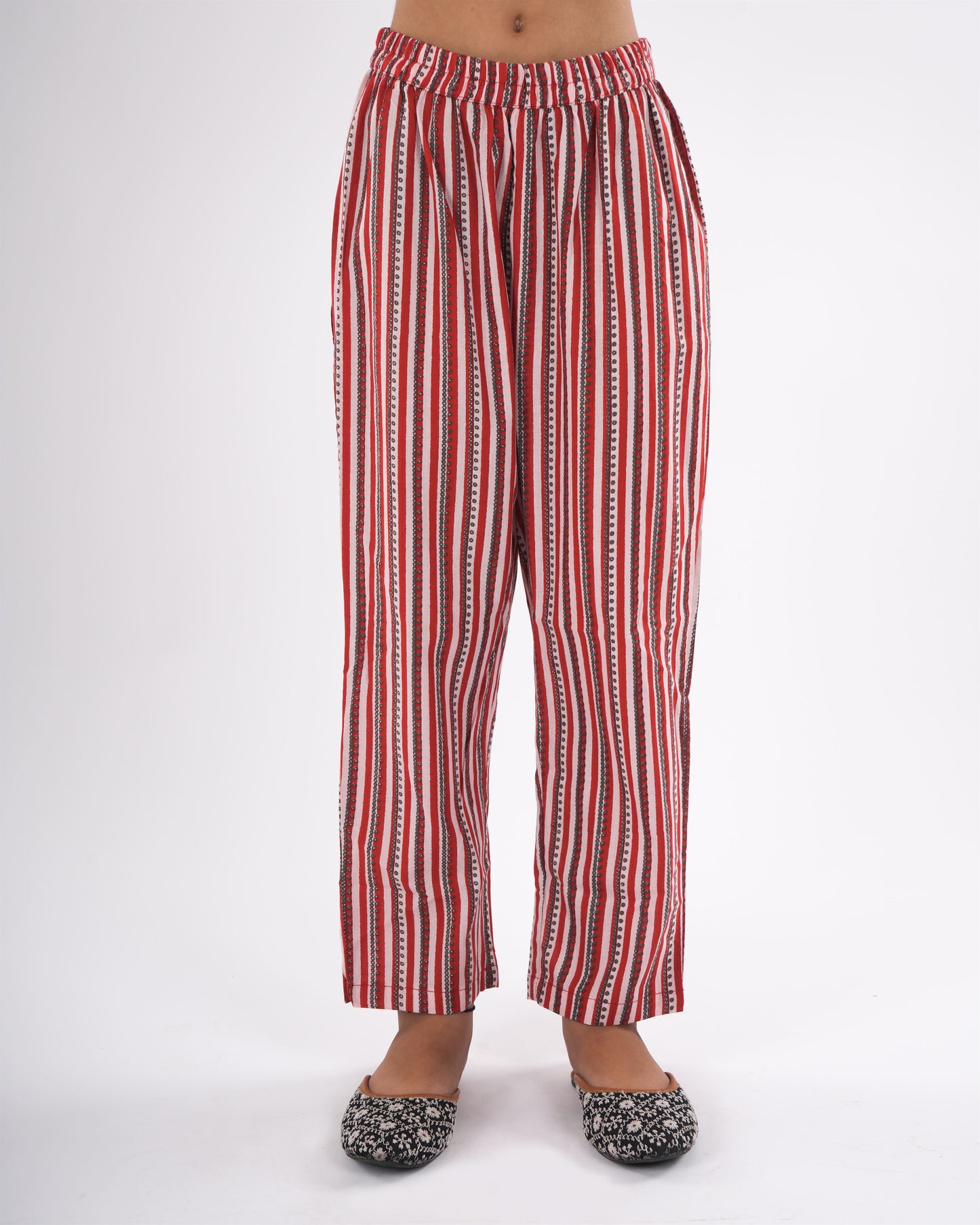 Anuttara Red Pure Cotton Straight Kurta Pant & Dupatta Set_FJG1047