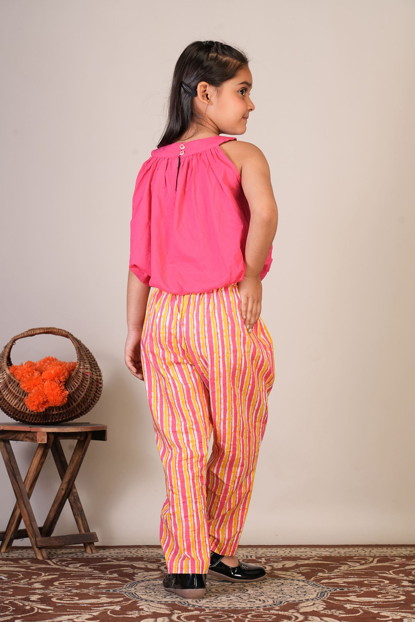 Anuttara Pink Pure Cotton Straight Top & Trouser_FJG1065