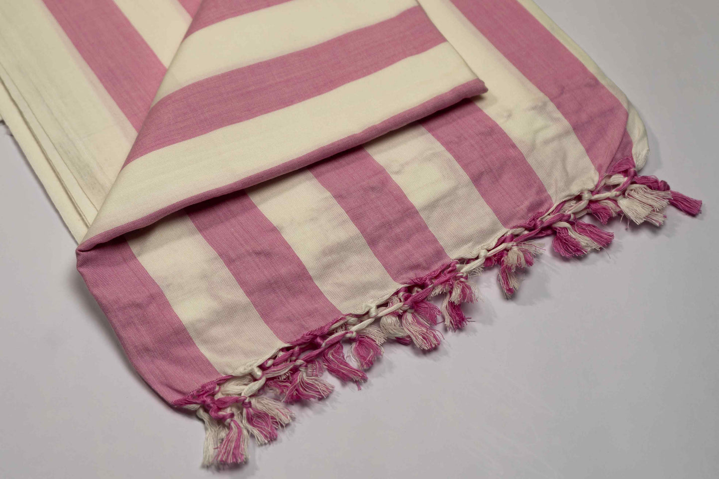 Cotton Staple Pink & White Dull Chadar