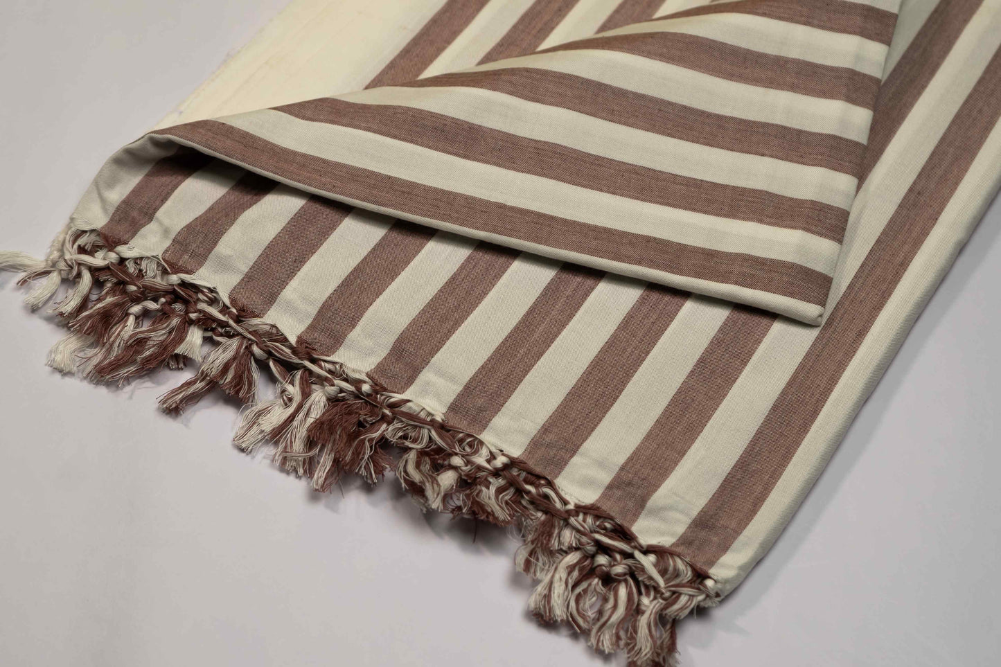 Cotton Staple Brown & White Dull Chadar