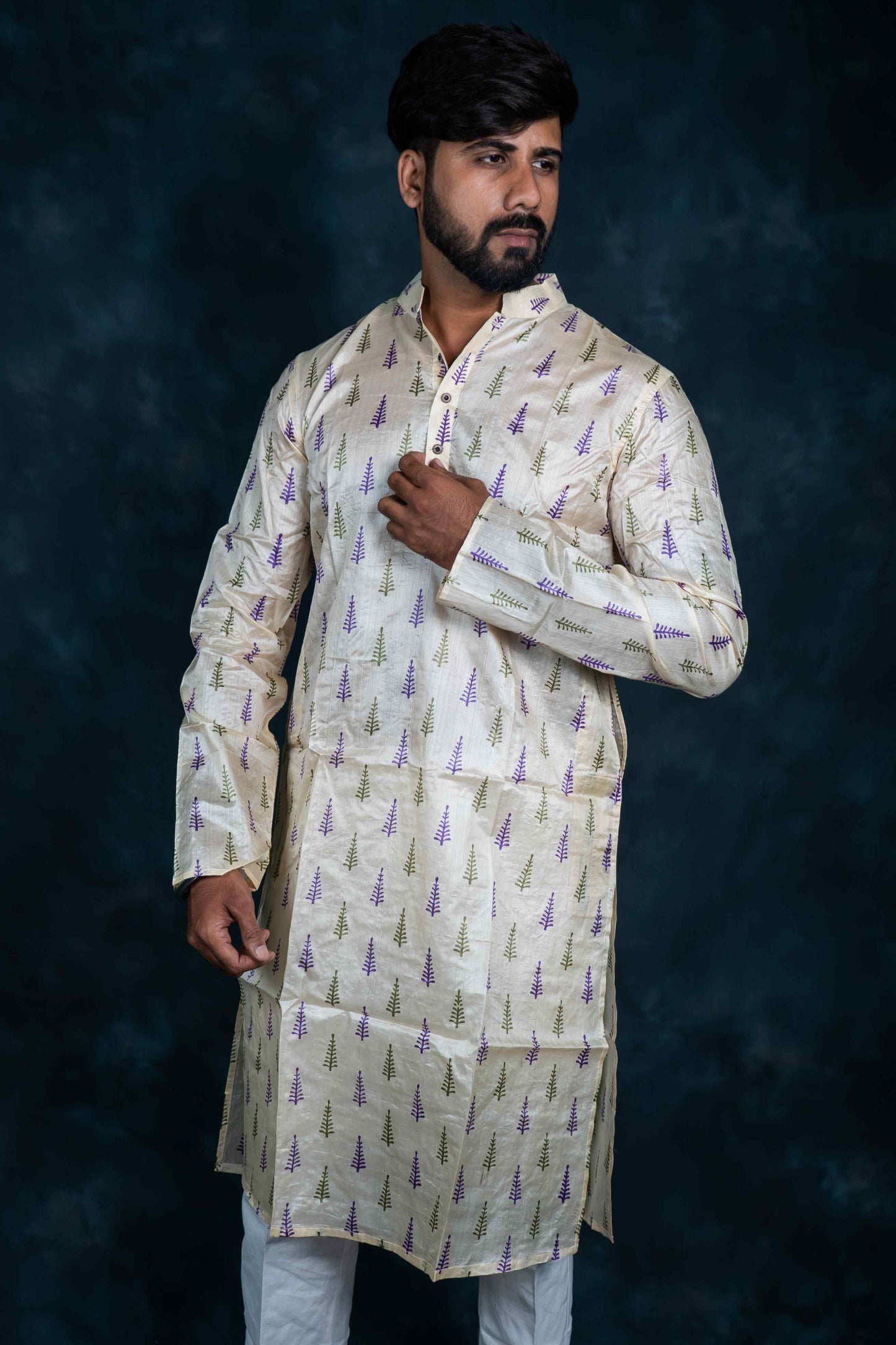 Ethnic Silk Kurta Printed (MultiColor)