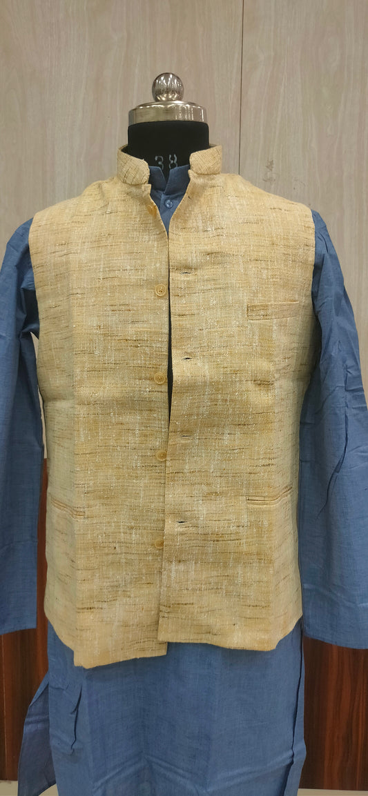 Khadi Nehru Jacket (Beige)