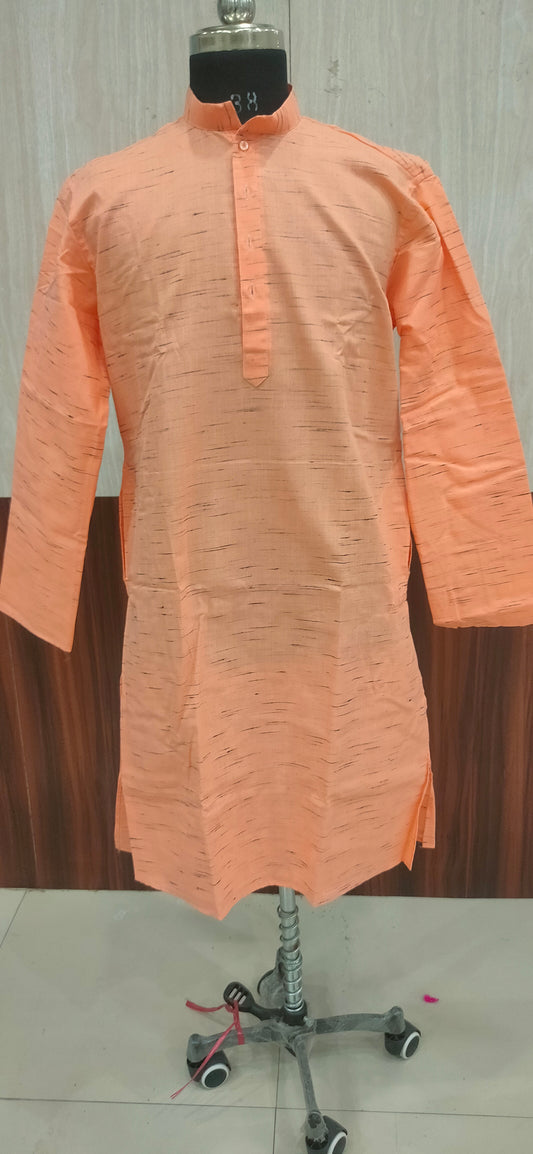 Ethnic Cotton Kurta Plain (Peach)