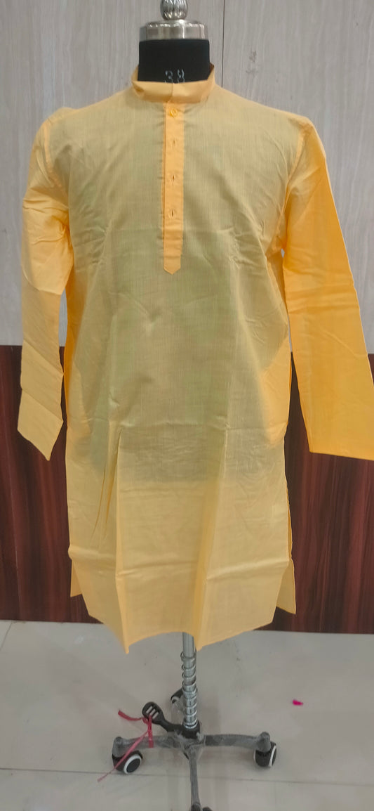 Ethnic Cotton Kurta Plain(Yellow)