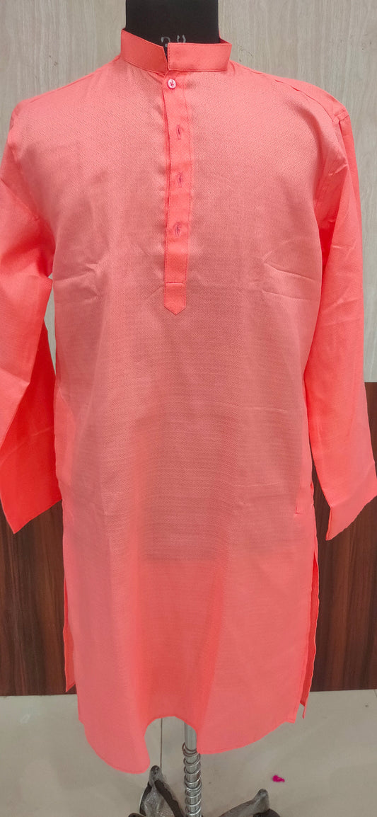 Ethnic Cotton Kurta Plain (Pink)