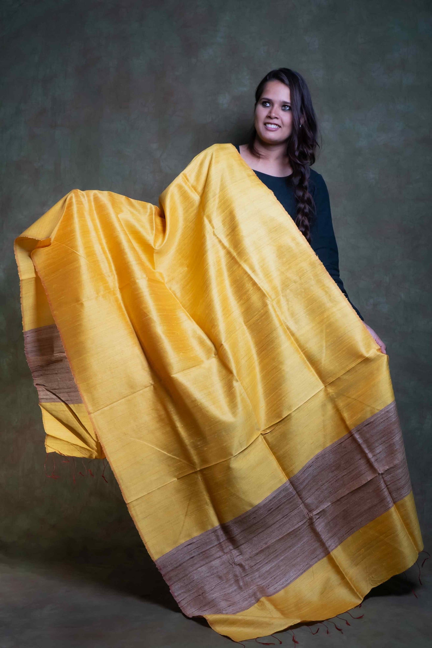 Yellow Raw Silk Dupatta