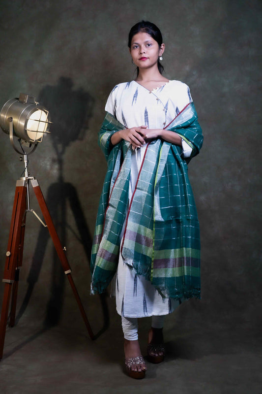 Green Linen Dupatta