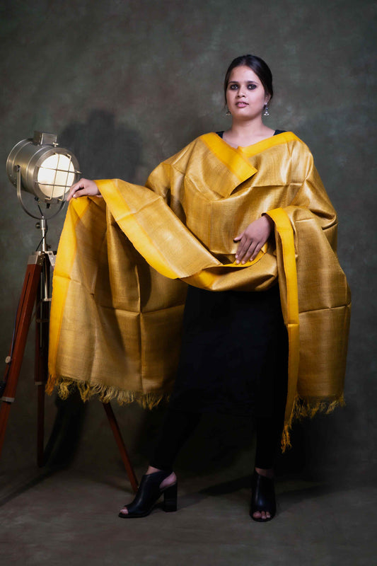 Golden Yellow Tussar Dupatta