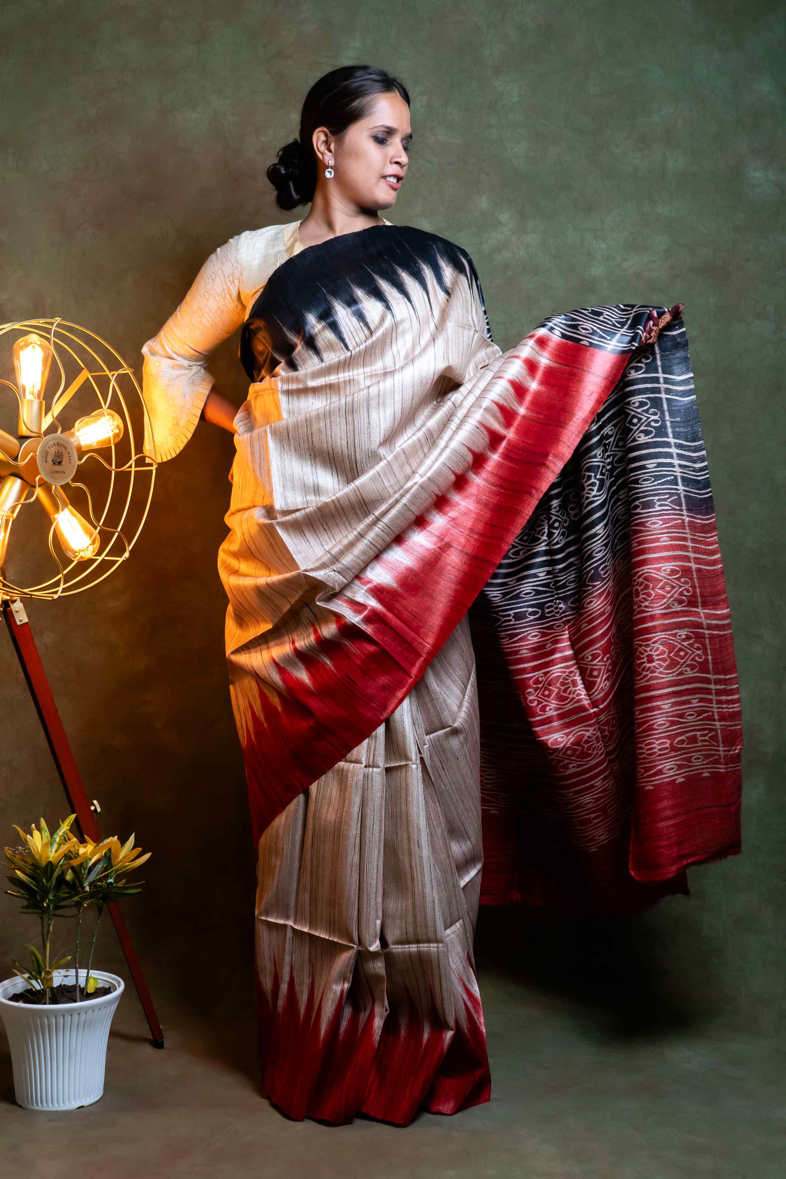 Buy Yellow Pure Handloom Tussar Ghicha Silk Saree Online | Raw silk saree,  Tussar silk saree, Saree models