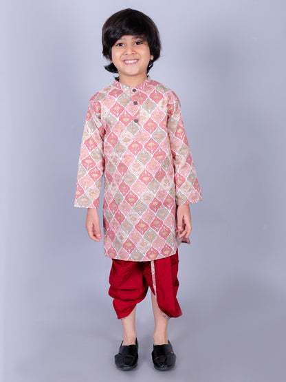 Anuttara Multicolor Cotton Blend Straight Dhoti & Kurta Set_FJB1001