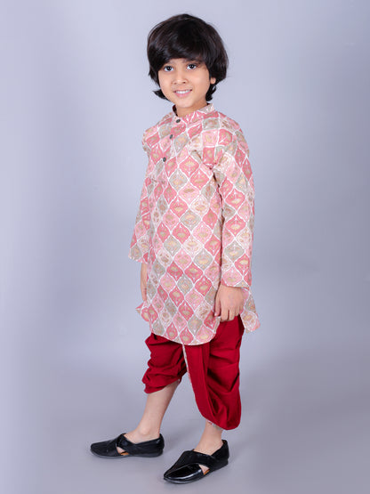 Anuttara Multicolor Cotton Blend Straight Dhoti & Kurta Set_FJB1001