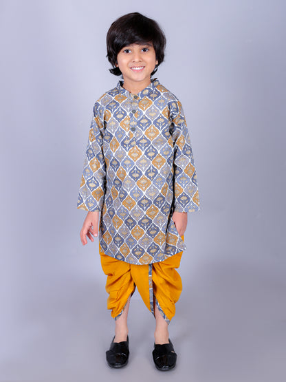Anuttara Multicolor Cotton Blend Straight Dhoti & Kurta Set_FJB1002