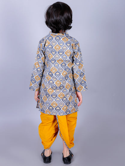 Anuttara Multicolor Cotton Blend Straight Dhoti & Kurta Set_FJB1002