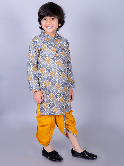 Anuttara Multicolor Cotton Blend Straight Dhoti & Kurta Set_FJB1002
