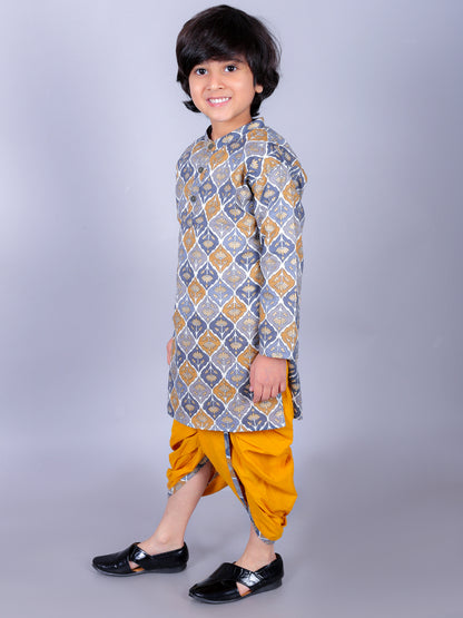 Anuttara Multicolor Cotton Blend Straight Dhoti & Kurta Set_FJB1002