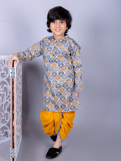 Anuttara Multicolor Cotton Blend Straight Dhoti & Kurta Set_FJB1002