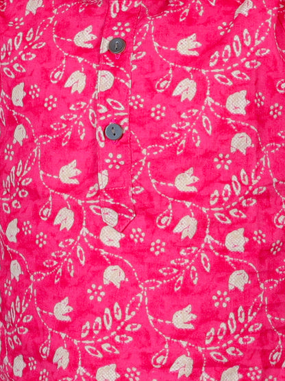 Anuttara Pink Cotton Blend Straight Dhoti & Kurta Set_FJB1003
